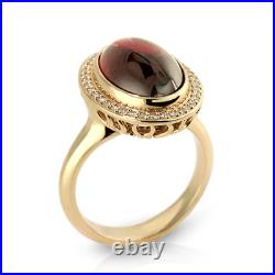 Yellow Gold 14K Plated Engagement Ring For Women Rhodizite Garnet Jewelry Design