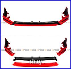Yofer V3 Black Rallye Red Front Bumper Lip Splitter Kit For 2022-24 Honda Civic