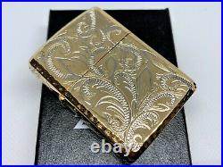 ZIPPO 2014 ARMOR Limited Model All-Sides Arabesque Etched Design Lighter Gold